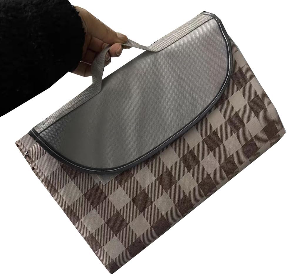 LRUUIDDE Oversize Picnic Beach Blanket, 80''x60'' Outdoor Waterproof Foldable, Sandproof Blankets Plaid Picnic Mat for Beach Camping on Grass Picnic Blankets (RED 1, 80x60in)