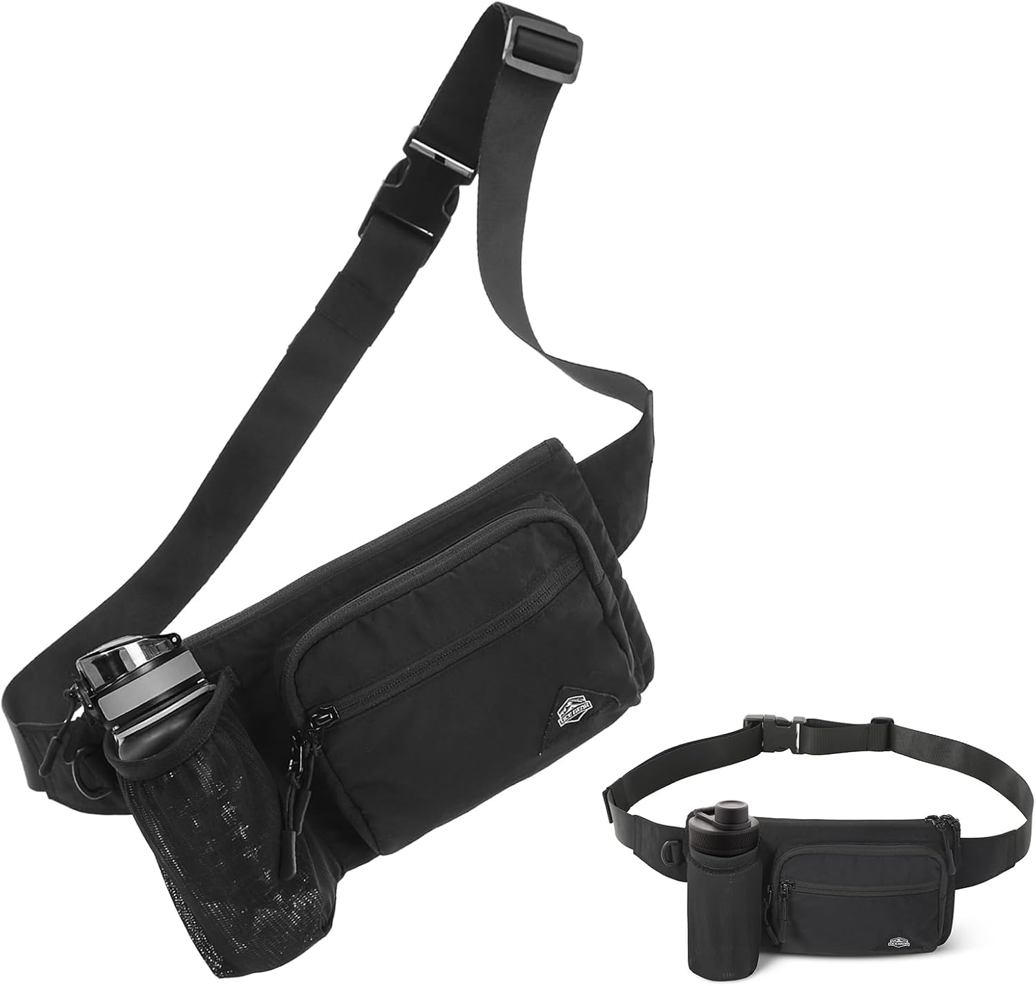 Fanny Pack with Water Bottle Holder for Men Women Waist Bag Running Waist Pack Waterproof for Outdoor Travel Cycling Climbing Walking Fit All Phones (Bottle Not Included) (Mint Green)