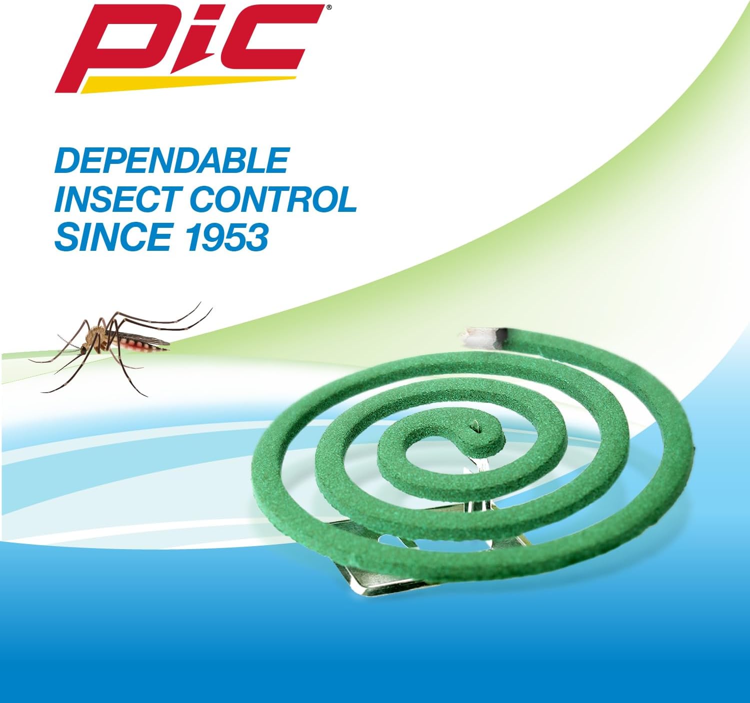 PIC Mosquito Repelling Coils, Outdoor Mosquito Repellent, Up to 3 Hours Protection, 8-Feet Area Coverage, Suitable for Patio, Porch, Backyard & Outdoor Use, 40 Coils (4 Packs of 10)