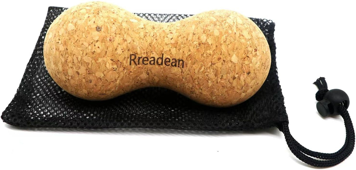 Cork Peanut Massage Ball, Lacrosse Ball Peanut Roller Massage for Rigger Point Therapy, Relax Muscles,Back Pain, Yoga & Posture Improvement