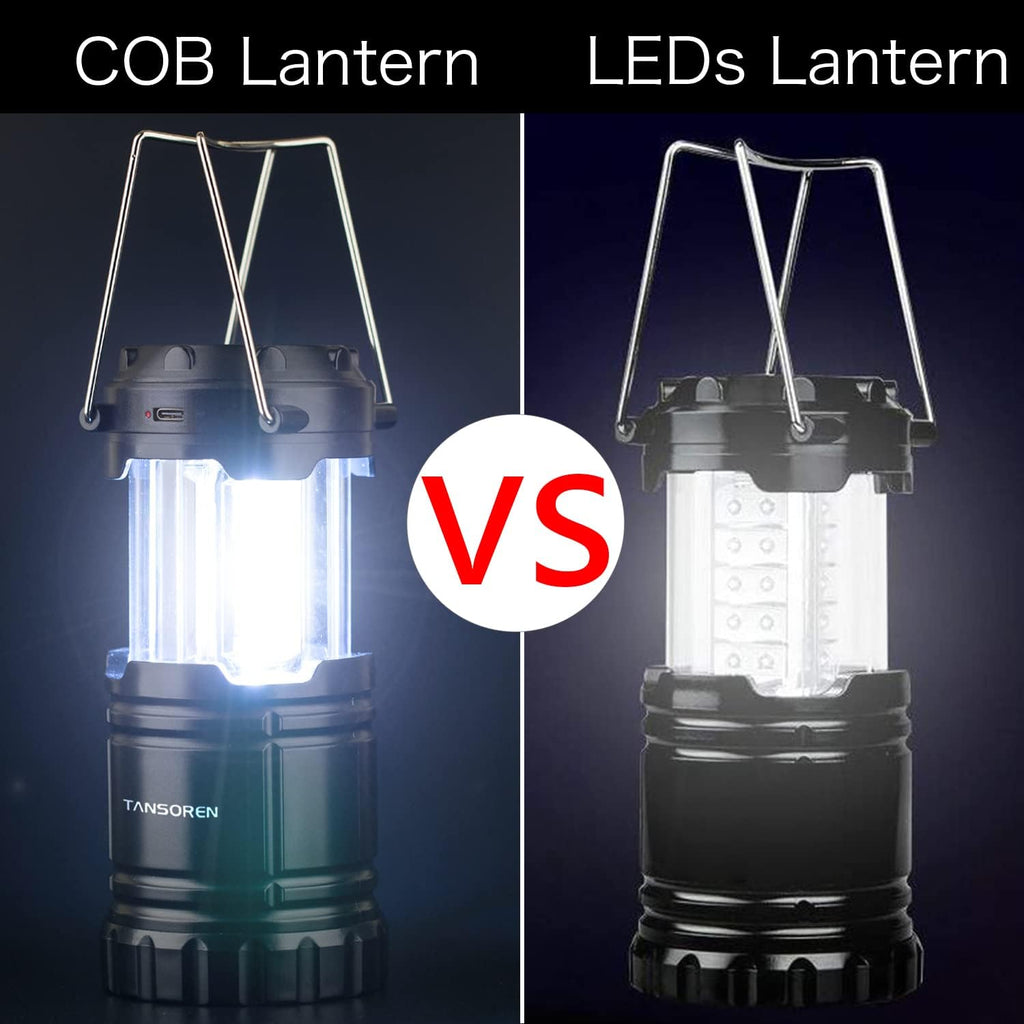 4 Pack Solar Lantern Camping Essentials Lights, LED USB Rechargeable Flashlight for Power Outages, Battery Powered Magnetic Base Operated Lamp for Emergency, Survival Gear and Supplies for Hurricane