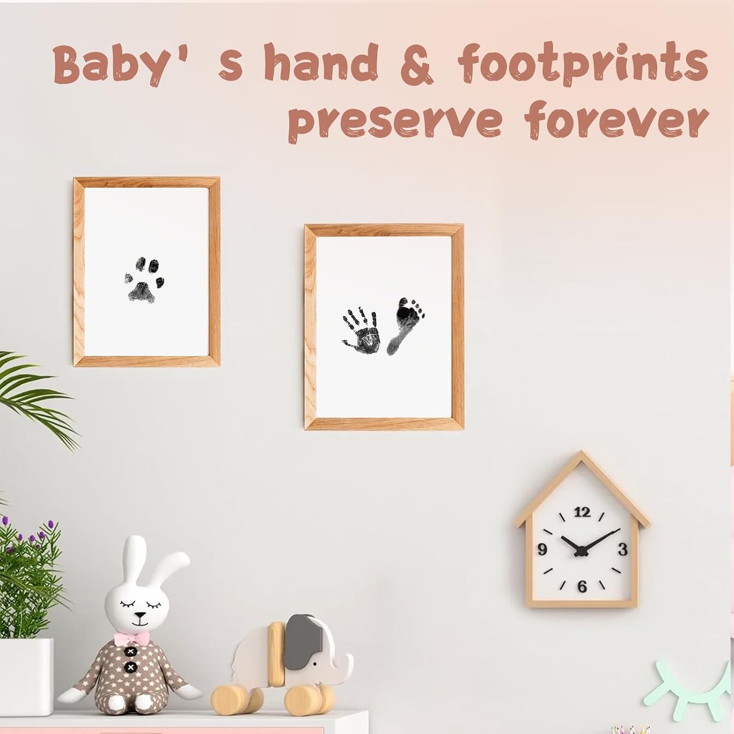 Inkless Baby Hand and Footprint Kit,Clean-Touch Ink Pads
