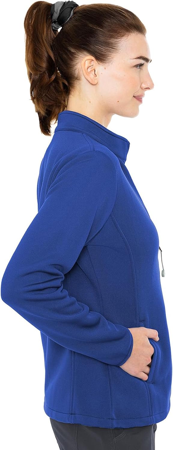 Med Couture Layers Performance Fleece Scrub Jacket for Women