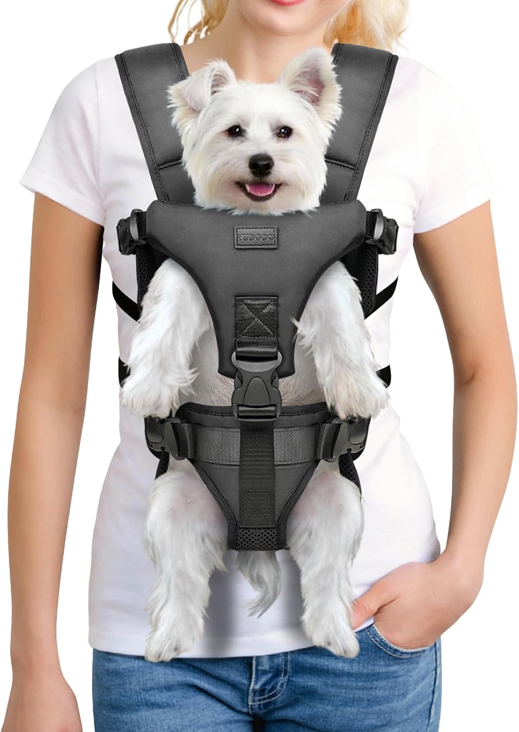 YUDODO Front Pet Carrier Backpack for Small Dog, Legs Out Dog Chest Carrier