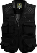 Lentta Men's Fishing Vest Summer Outdoor Lightweight Work Photo Vest 16 Pockets
