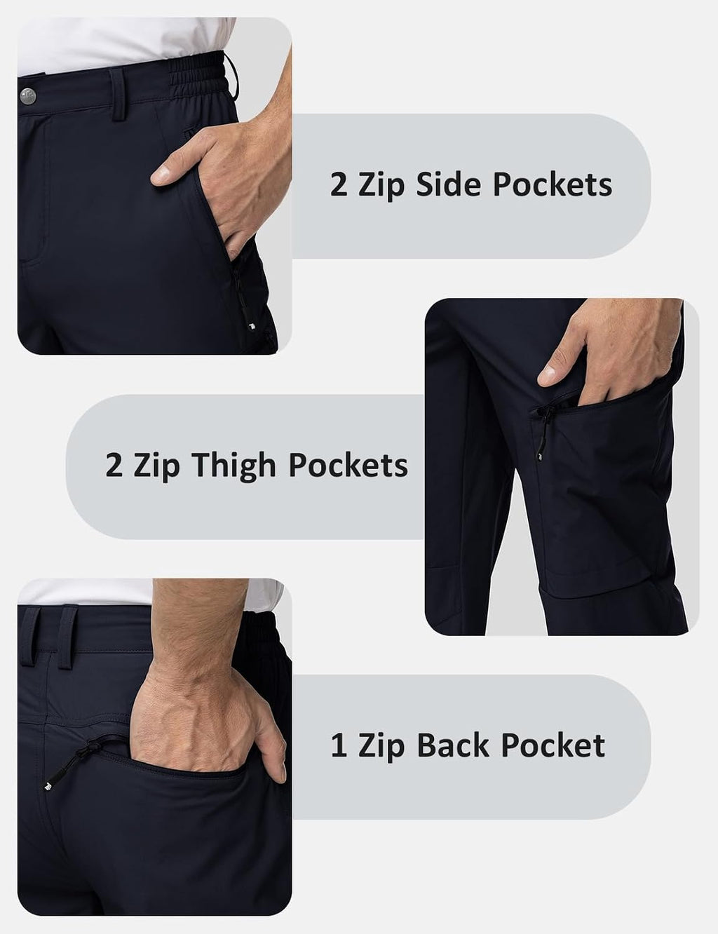 TBMPOY Mens Hiking Pants Lightweight Water Resistant Travel Outdoor Fishing