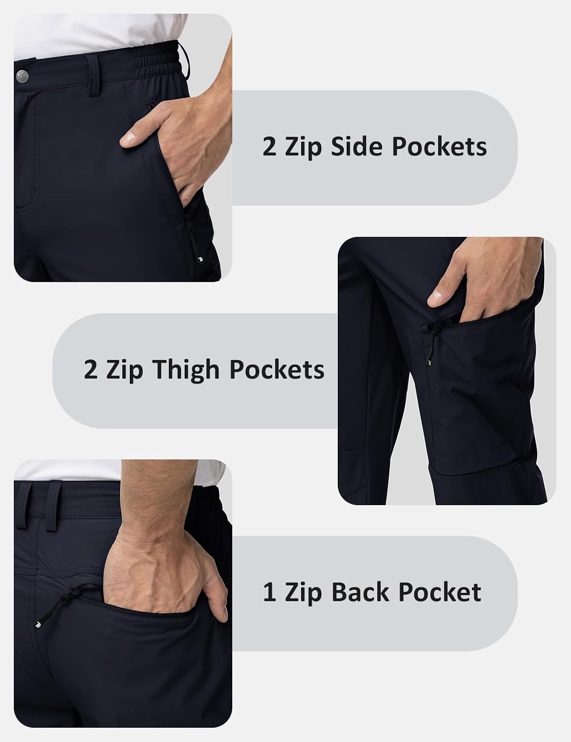 TBMPOY Mens Hiking Pants Lightweight Water Resistant Travel Outdoor Fishing