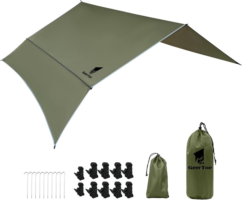 GEERTOP 10 x 12 ft Camping Tarp with Detachable Side Wall