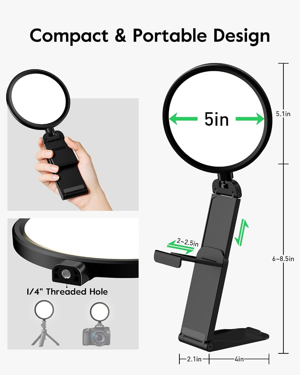 5" Ring Light for Computer, Eye-Care Lighting for Zoom Meetings, Streaming