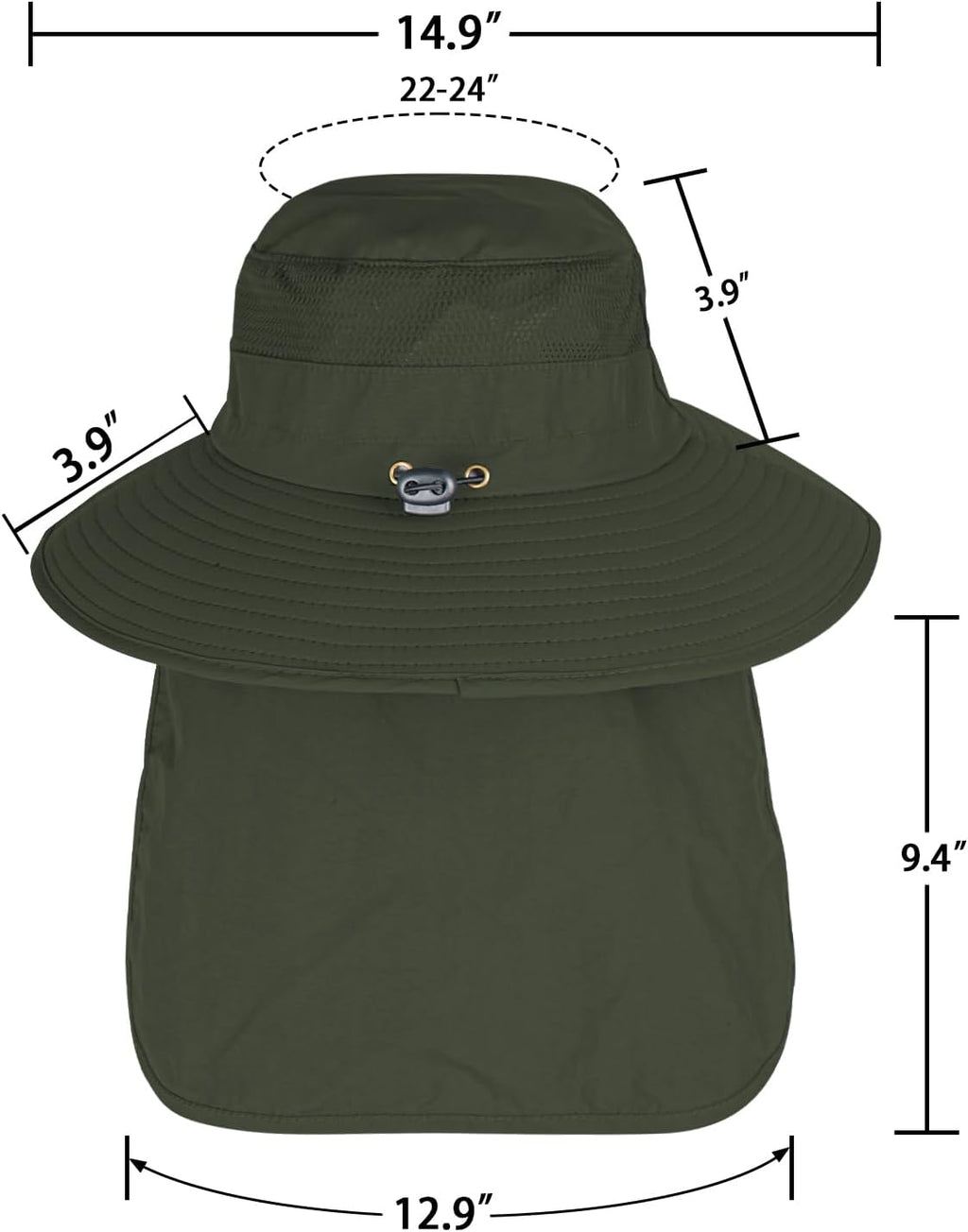 ZOORON Sun Hats for Men Women with Neck Flap Fishing UPF 50+ UV Protection