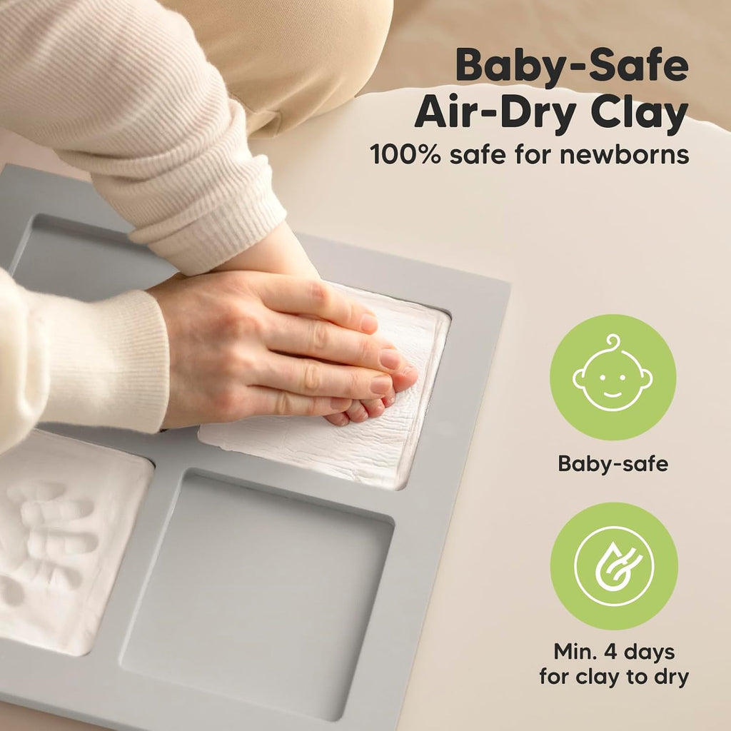 KeaBabies Baby Hand and Footprint Kit, Baby Footprint Kit (Cloud Gray)