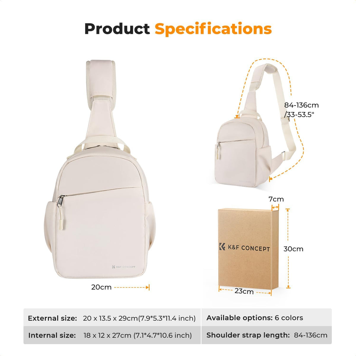 K&F CONCEPT Camera Sling Bag, Compact Crossbody Bag for DSLR Mirrorless