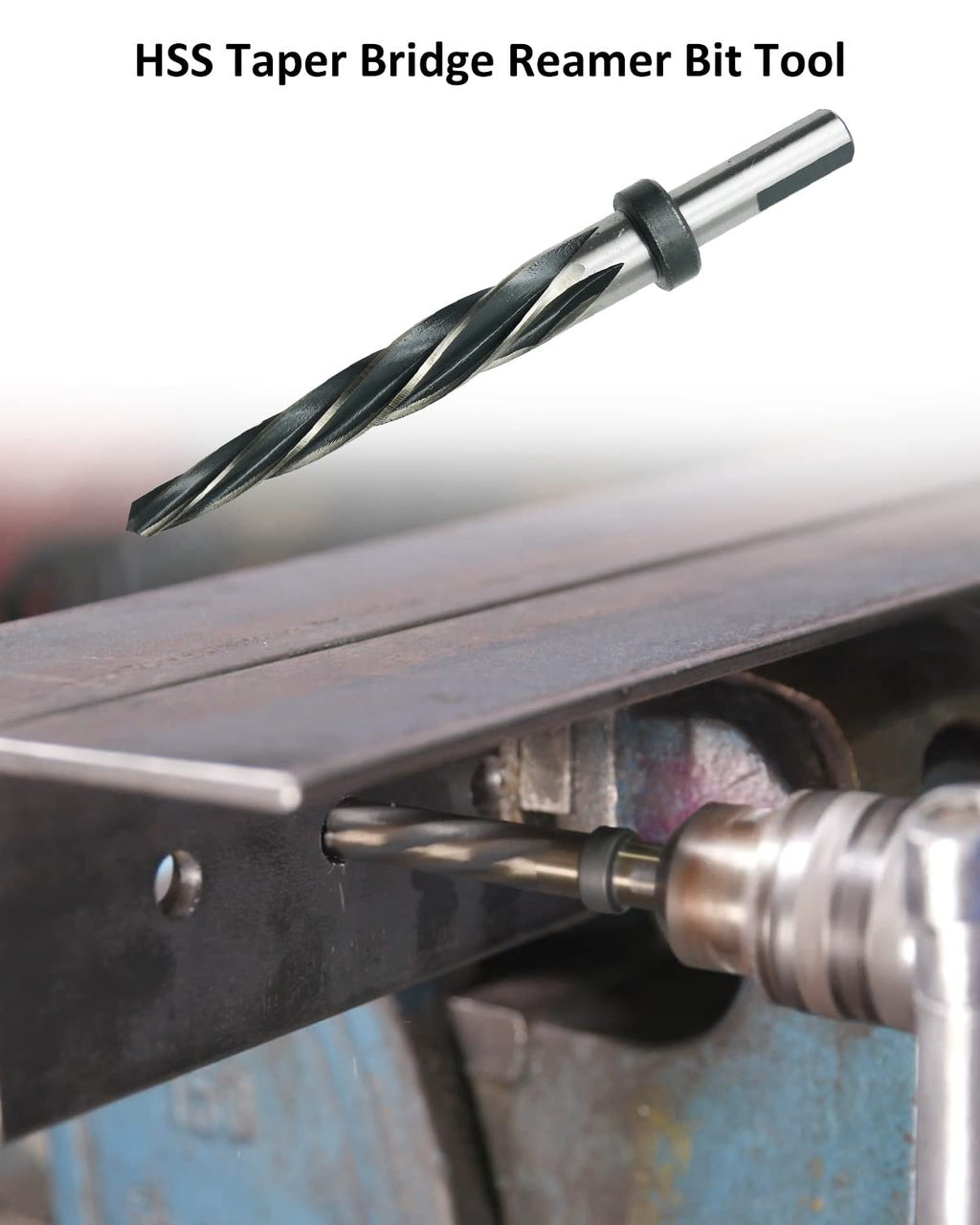 5/8" Drill Bridge/Construction Reamer Bit with 1/2" Shank HSS Taper Chucking Reamer Bit Tool for Steel Metal Wood Alloy Drilling Hole
