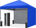 ABCCANOPY Easy Pop up Canopy Tent with 2 Sidewalls for Outdoor Sun Blocking or Rain Protection, 8x8, Royal Blue