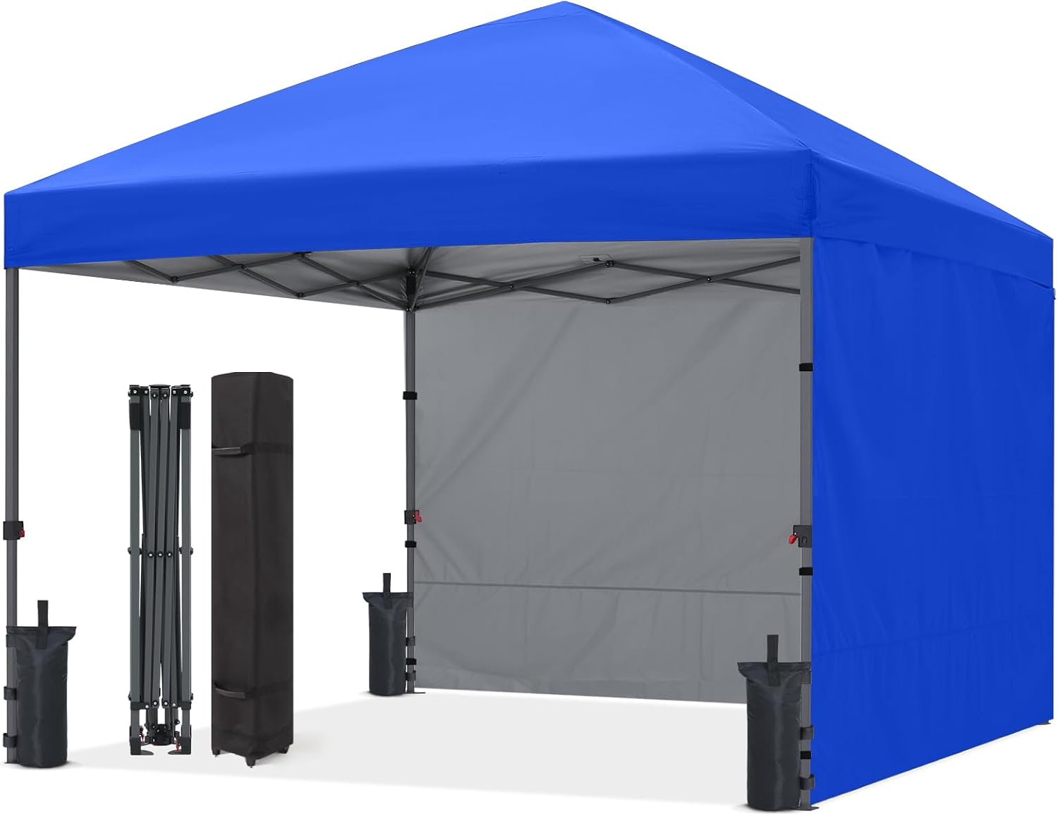 ABCCANOPY Easy Pop up Canopy Tent with 2 Sidewalls for Outdoor Sun Blocking or Rain Protection, 8x8, Royal Blue