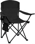 Folding Camping Chair with Cup Holder & Side Storage Bag 300lbs Capacity Lightweight High Back Portable for Beach, Picnic, Sport, Black