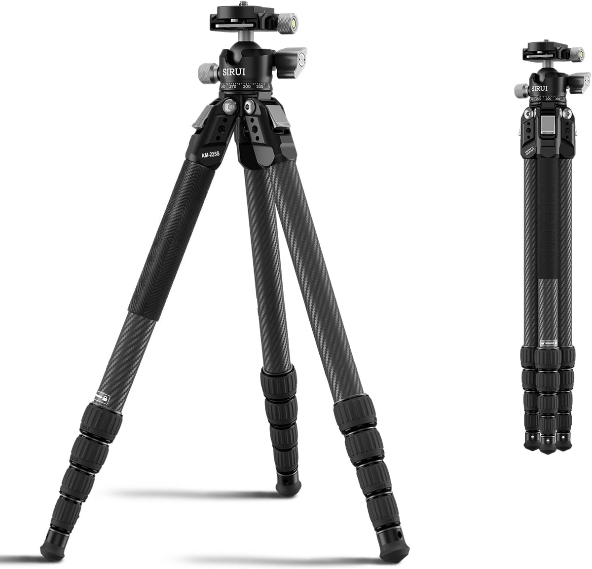 SIRUI 50"/127cm Carbon Fiber Travel Tripod with Quick Release Plate
