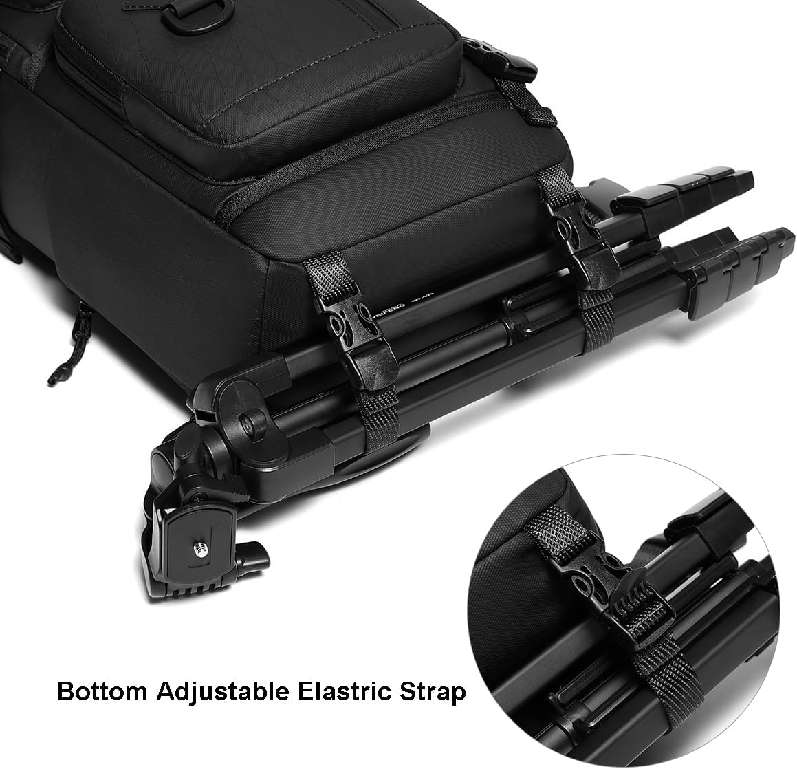 Camera Sling Modular Bag Tactical Photography Backpack with Quick Side Access DSLR SLR Mirrorless Small Camera Lens Crossbody Organizer Case with Tripod Holder for Canon Fujifilm Sony Nikon, Black