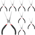 8 PCS 6 Inch Needle Nose Pliers Set, Long Nose Pliers with Comfort Grip Handles, Mini Jewelry Needle Nose Pliers for Cutting Bending Wire Handmade Craft
