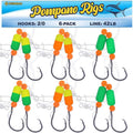 Pompano-Rigs-for-Surf-Fishing-Saltwater-Gear with Double Circle & Wide Gap Hook-6-Pack Surf Fishing Tackle