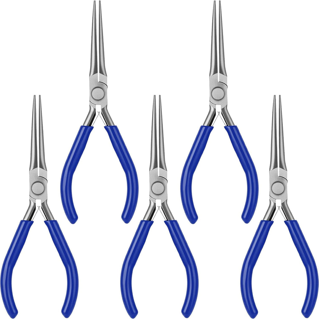 10 Pcs Mini Needle Nose Plier Bulk Jewelry 6 '', Blue