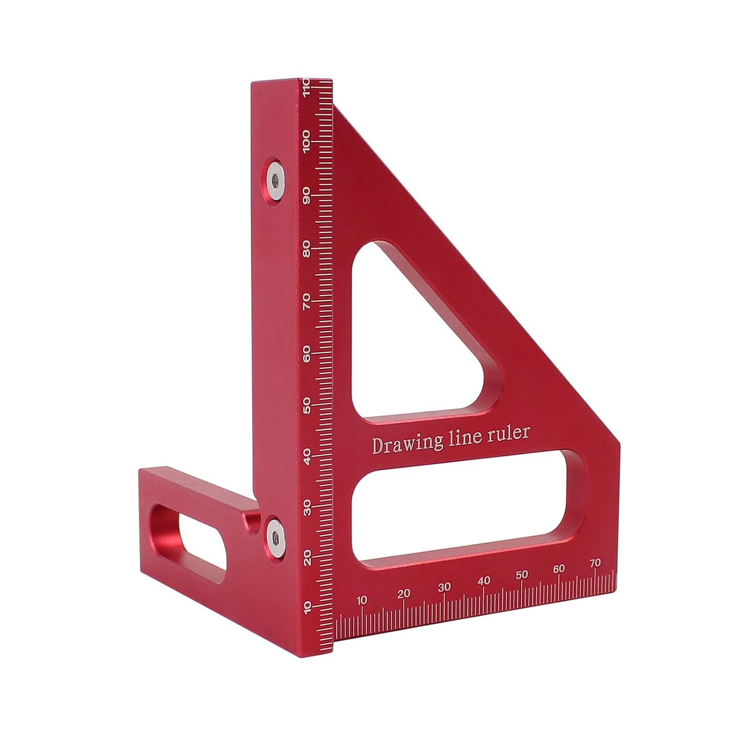3D Multi-Angle Measuring Ruler,45/90 Degree Aluminum Alloy Woodworking Square Protractor,Drawing Line Ruler, Miter Triangle Ruler High Precision Layout Measuring Tool for Engineer Carpenter,R