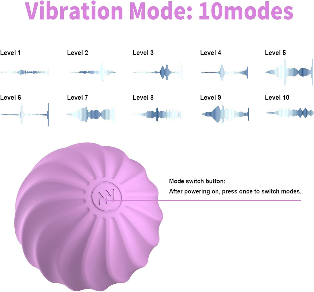 2.5" Mini Massage Ball, 10 Speeds Vibrating Massage Roller Ball for Palm, Hand, Foot, Leg, Neck, Back, Trigger Point Muscle Therapy Ball for Myofascial Release, Plantar Fasciitis Relief (Purple)