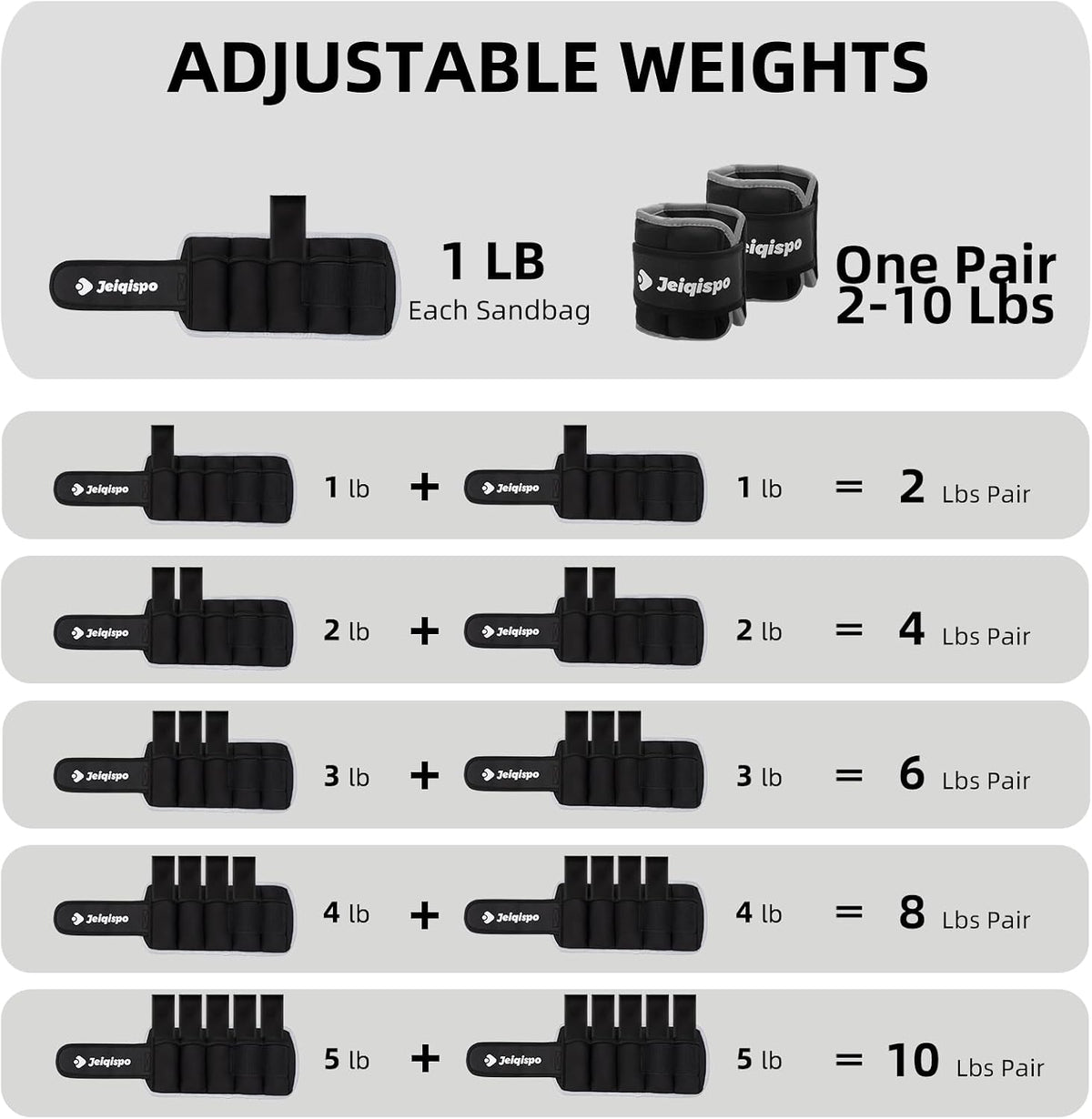 Adjustable Ankle Weights 1 Pair 2/4/6/8/10 LBS Wrist Leg Arm Weights for Women Men Kids,Strength Training with Removable Weight for Fitness Gym Workout Running Walking