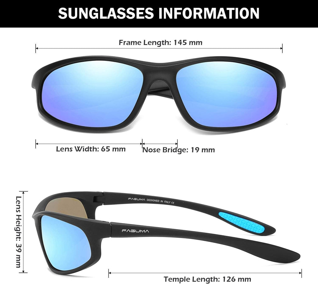 FAGUMA Polarized Sports Sunglasses For Men UV400 Protection