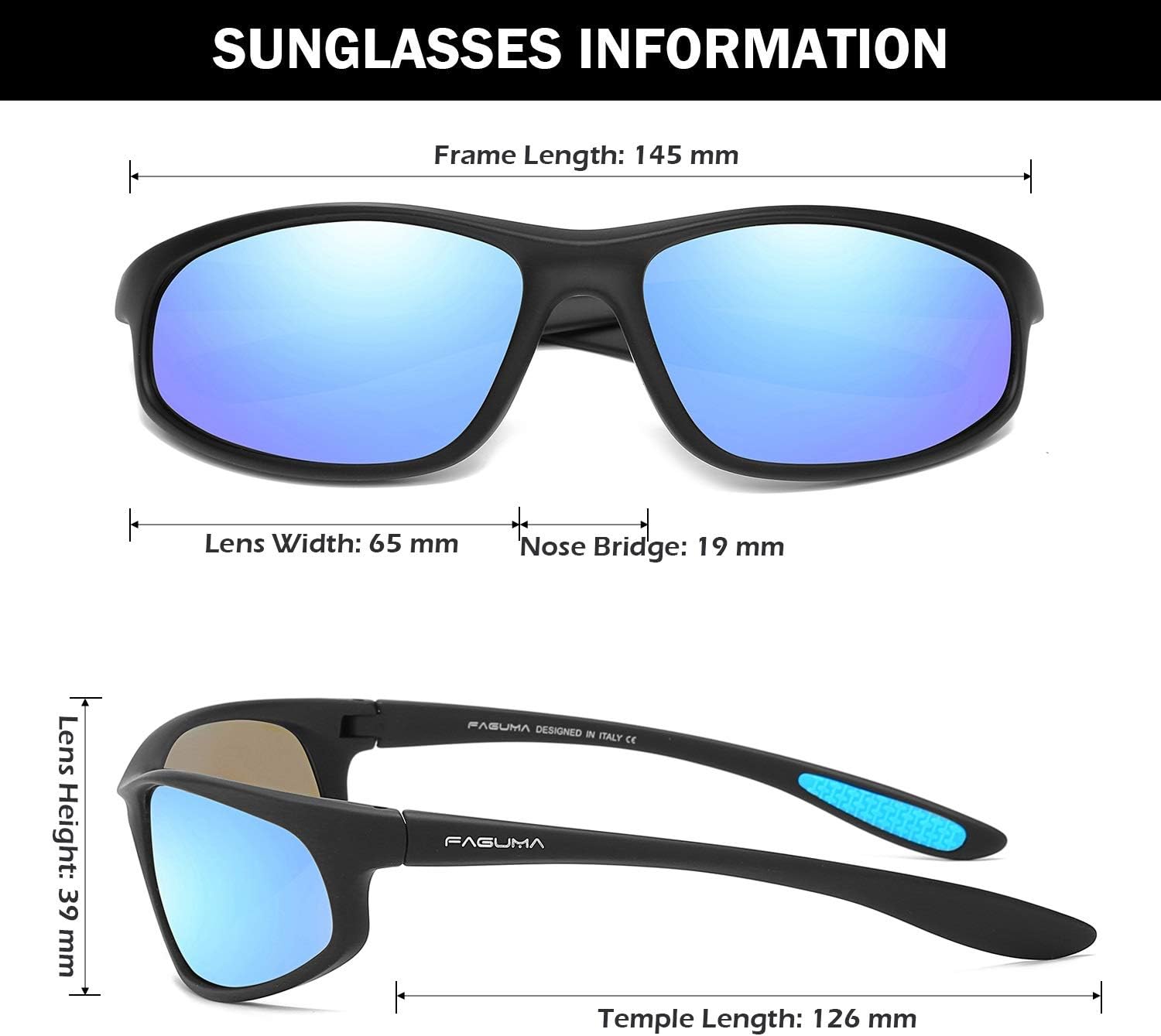 FAGUMA Polarized Sports Sunglasses For Men UV400 Protection