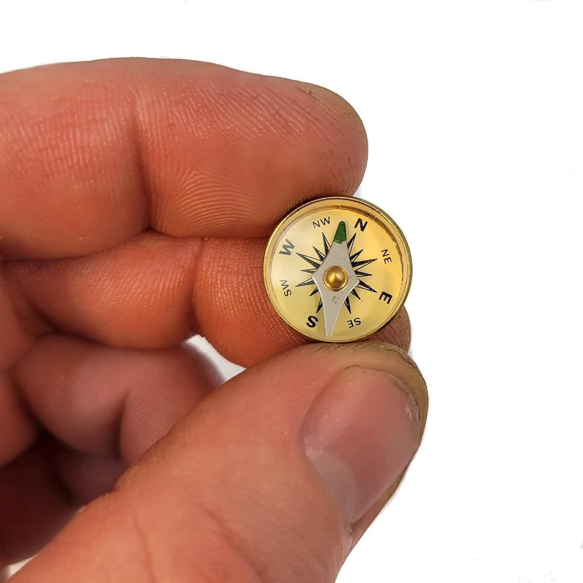 Survival Button Compass | Small, Inexpensive, Air-damped Brass Compasses | Great for Survival Kits, School Teaching Projects, Jewelry Making, Camping, and Hiking