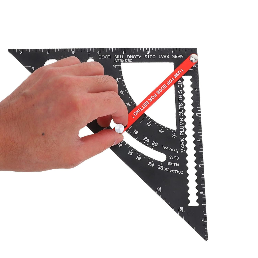 Luxshiny Adjustable Aluminum Alloy Tool for Carpenters Precision Rafter Triangle Ruler with Angle Scale for Woodworking and Carpentry Measurement