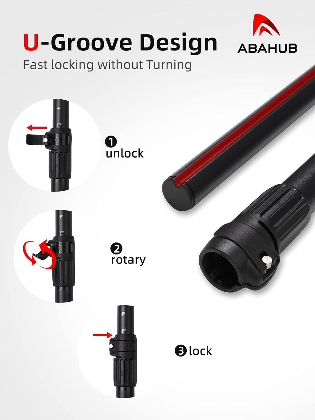 Abahub 3/4-Piece Adjustable SUP Paddle, Lightweight Aluminum Alloy Shaft