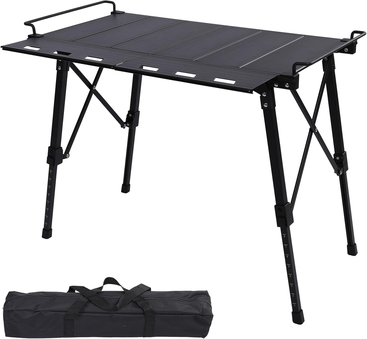 Aircity Folding Camping Table, Portable Aluminum Table, Adjustable Height