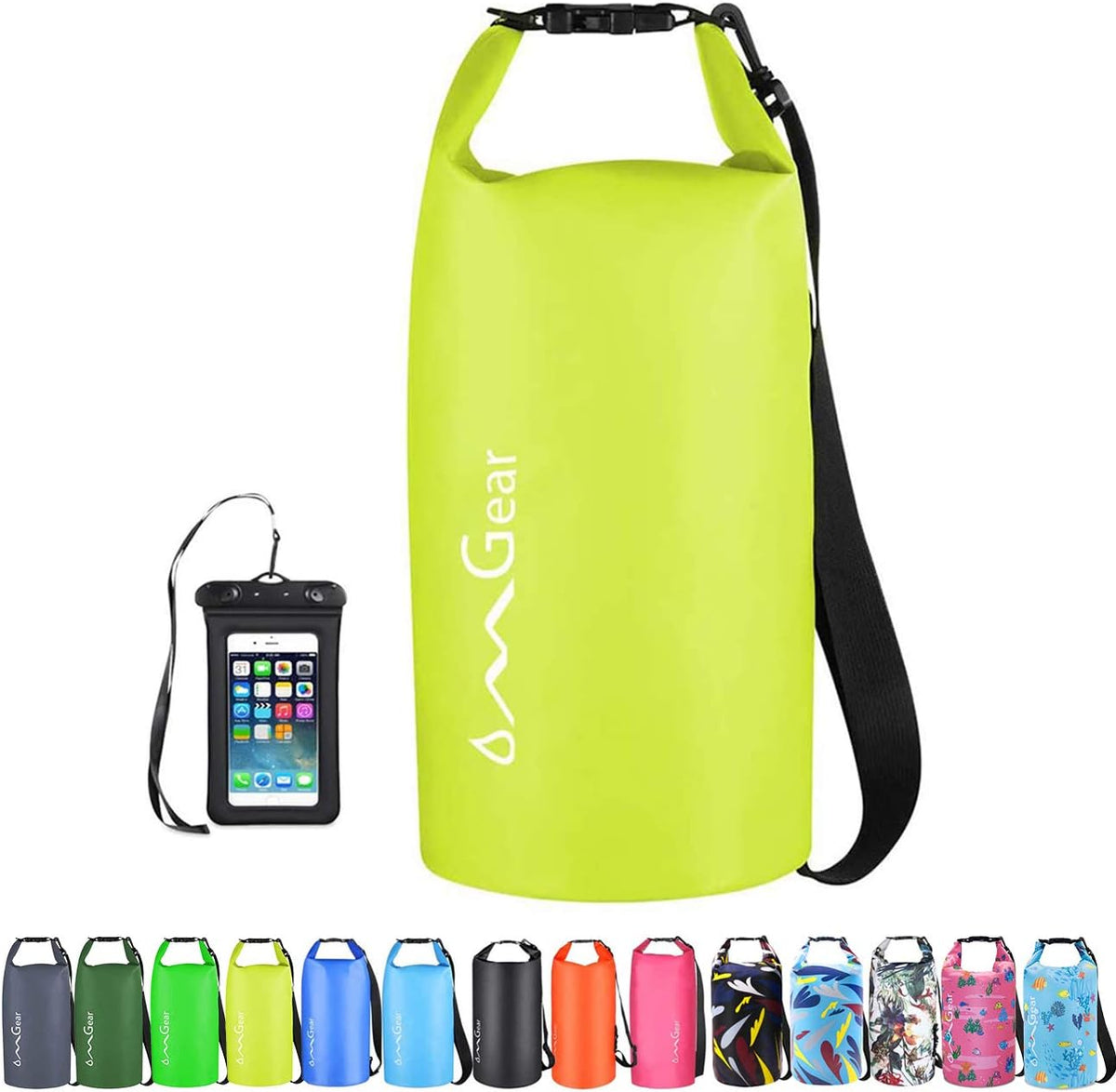 OMGear Waterproof Dry Bag Backpack Phone Pouch 40L/30L/20L/10L/5L Floating Dry Sack for Kayaking Boating Outdoors Activities
