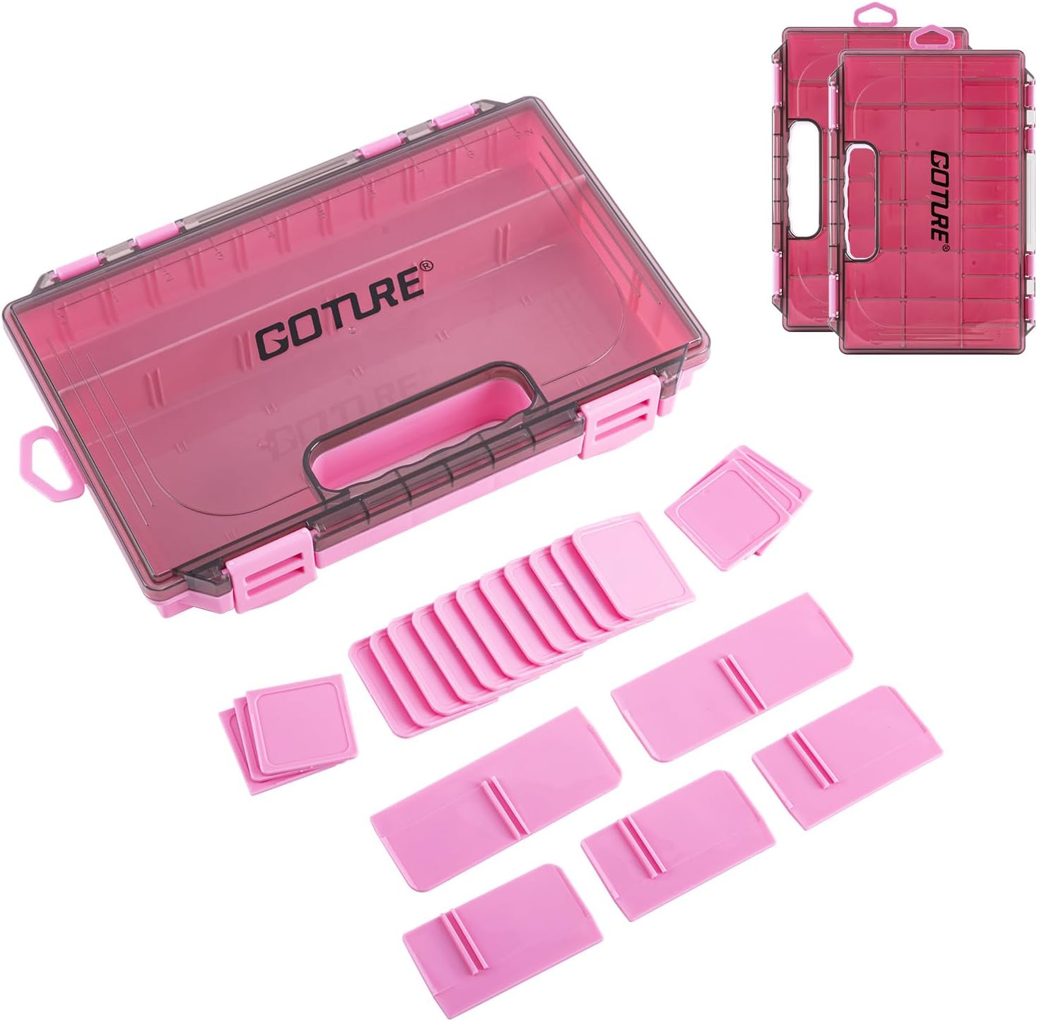 Goture Fishing Tackle Box Organizer |2 Pcs 3600 Tackle Tray| Ergonomic Grip