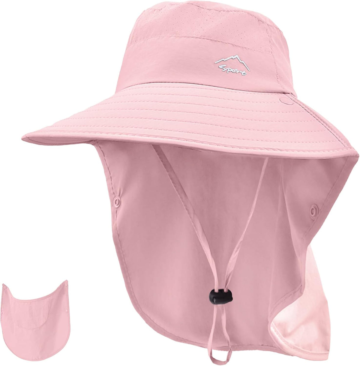 Rosoz Sun Hat for Men Women with Neck Flap& Removable Face Cover Wide Brim