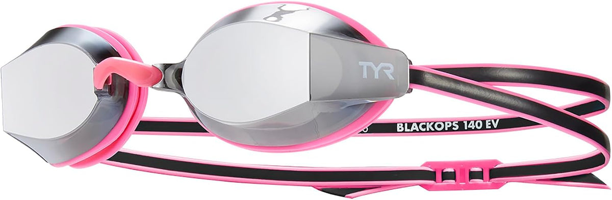 TYR Youth Black Ops 140 EV Mirrored Racing Goggles - Competition Ready Swim Goggles with Wide Vision, Anti-Fog, UV Protection