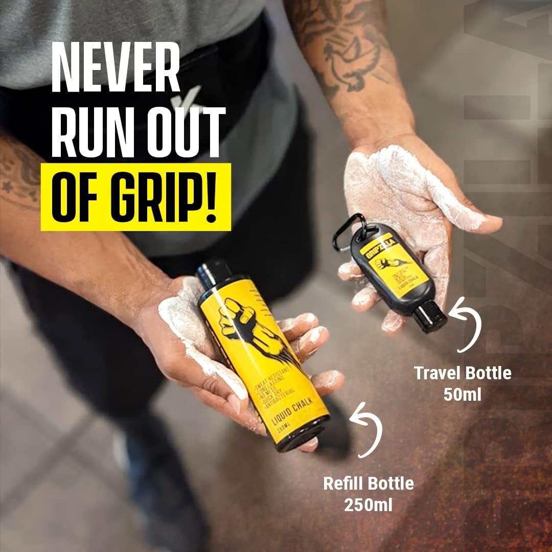 GRIPZILLA Liquid Chalk Kit Gym Chalk for Weight Lifting, Rock Climbing, Pole Grip, Bouldering, Powerlifting, Ball, Gymnastics, Sports, and Workout - Package May Vary