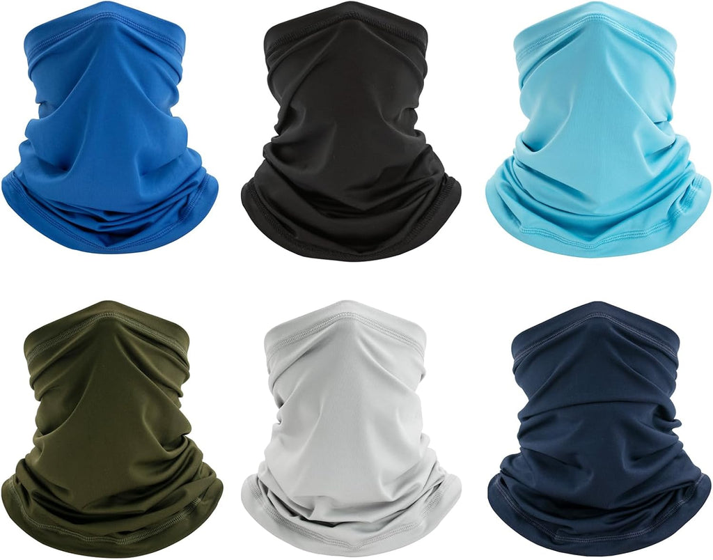 Neck Gaiter Face Mask: 6 Pack Cooling UV Sun Protection Bandana