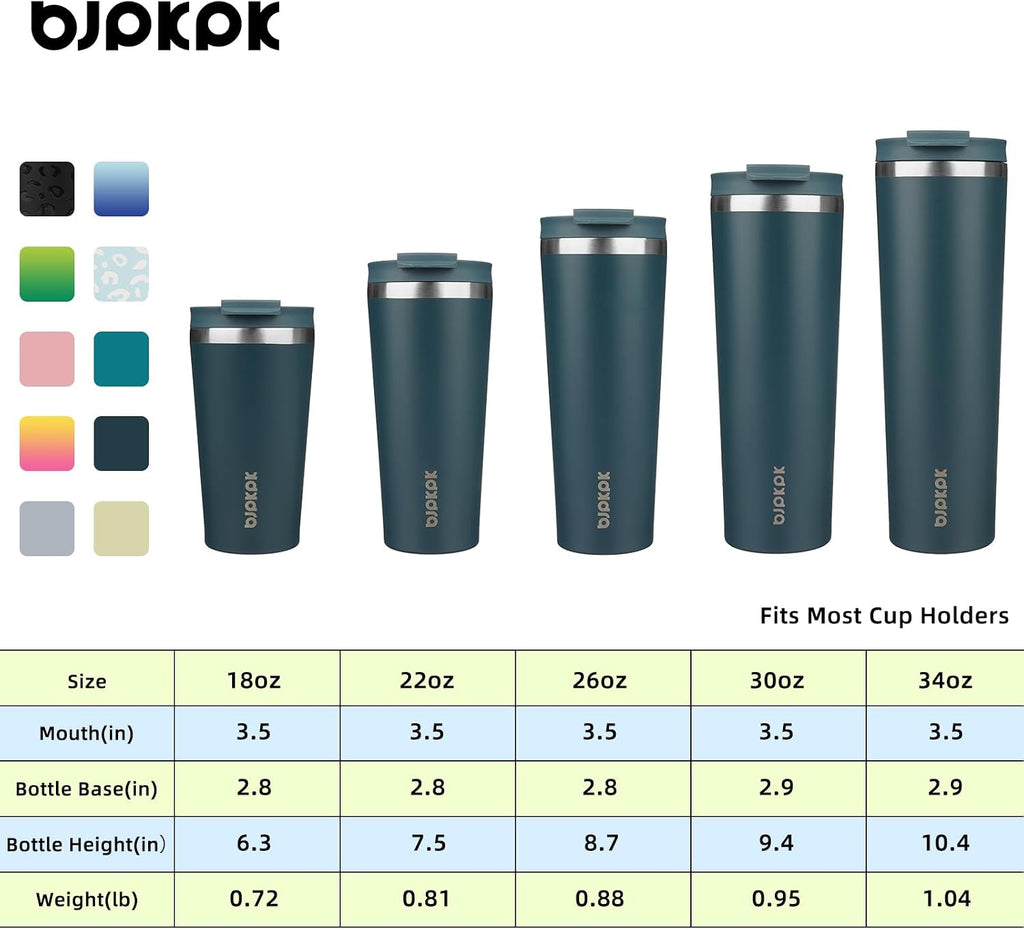 BJPKPK 26 oz Coffee Tumbler with Straw, Insulated Stainless Steel Cup