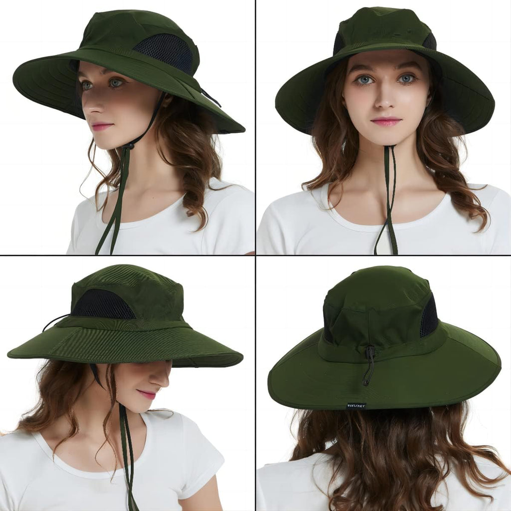 Wide Brim Sun Bucket Hat, Waterproof Boonie Hat for Men & Women