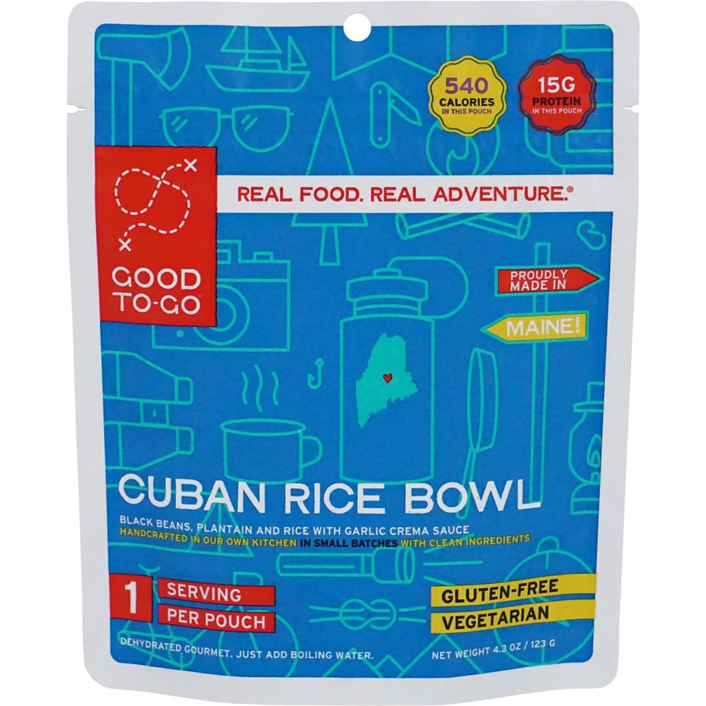 GOOD TO-GO Cuban Rice Bowl (Single Serving) |Camping & Backpacking Food | Just Add Water Backpacking Meals | Good To-Go Dehydrated Meals Taste Better Than Freeze Dried Food