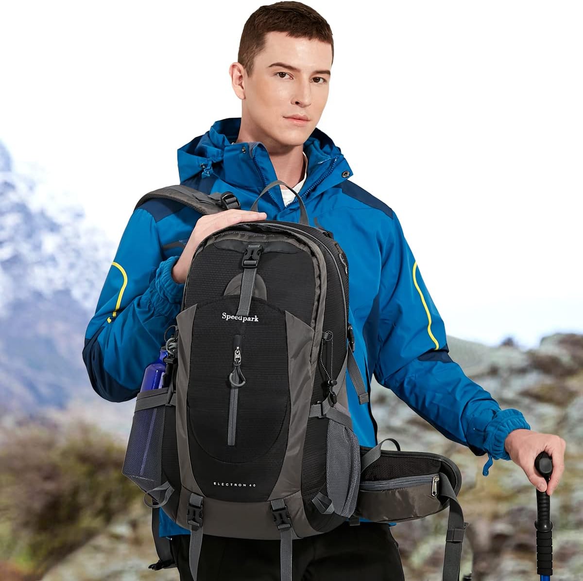 SPEEDPARK 40L Hiking Backpack, Lightweight Camping Daypack with Rain Cover