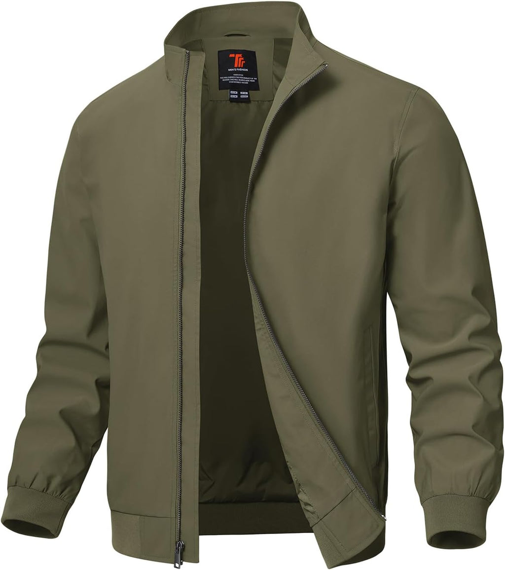 TBMPOY Men's Lightweight Jackets Casual Windbreaker Stylish Light Fall Spring Golf Work Dress Business