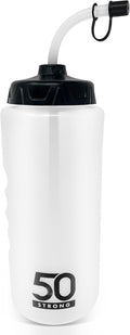 50 Strong | Hockey & Lacrosse Water Bottle with Straw, 1 Liter