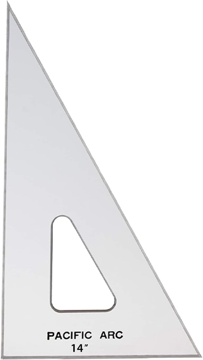 Pacific Arc Drafting Triangle, 14-inch, 30/60/90 Degrees, w/Inking Edge, Topaz