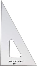 Pacific Arc Drafting Triangle, 14-inch, 30/60/90 Degrees, w/Inking Edge, Topaz