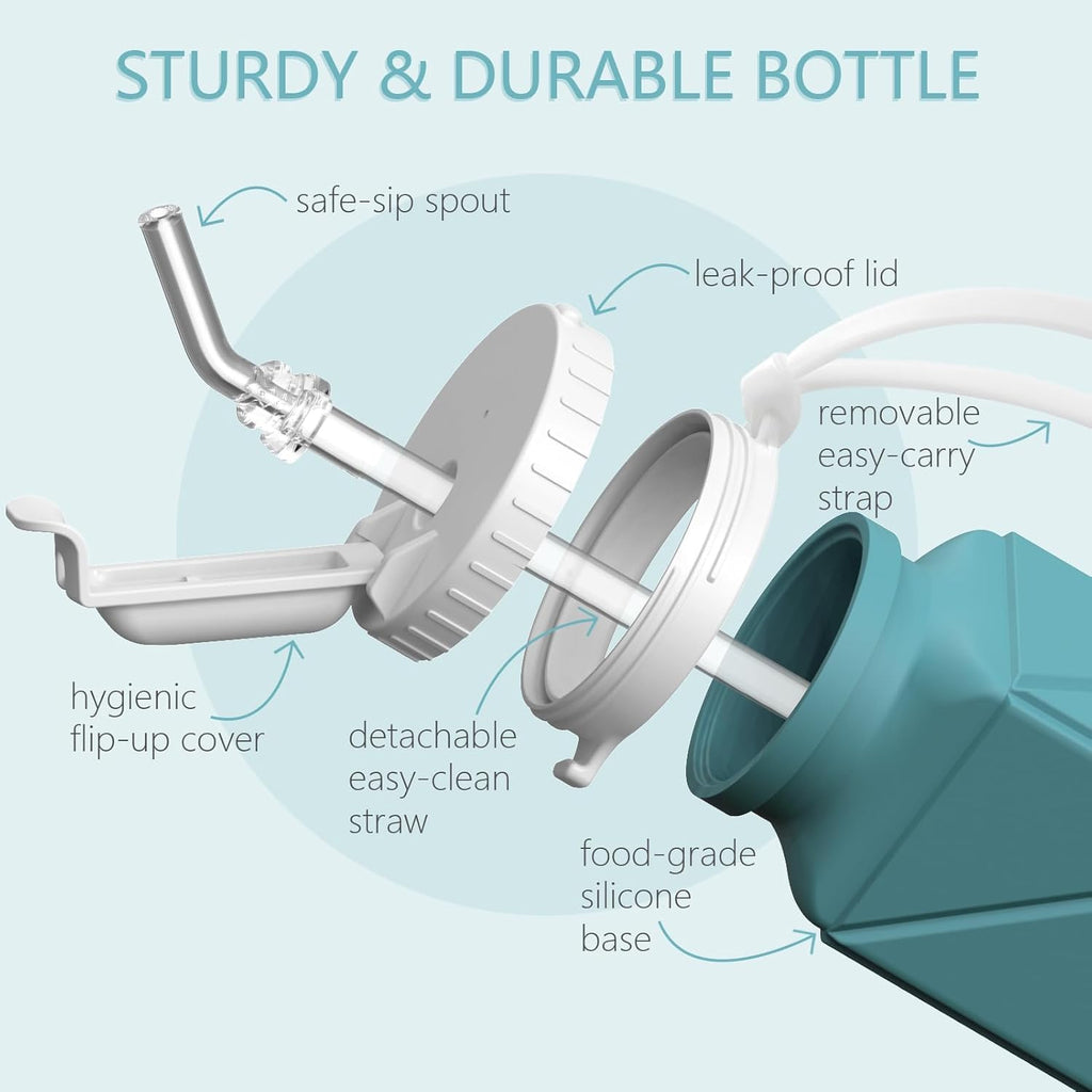 BEAUTAIL Collapsible Water Bottles 21oz/610mL, Silicone Travel Water Bottle
