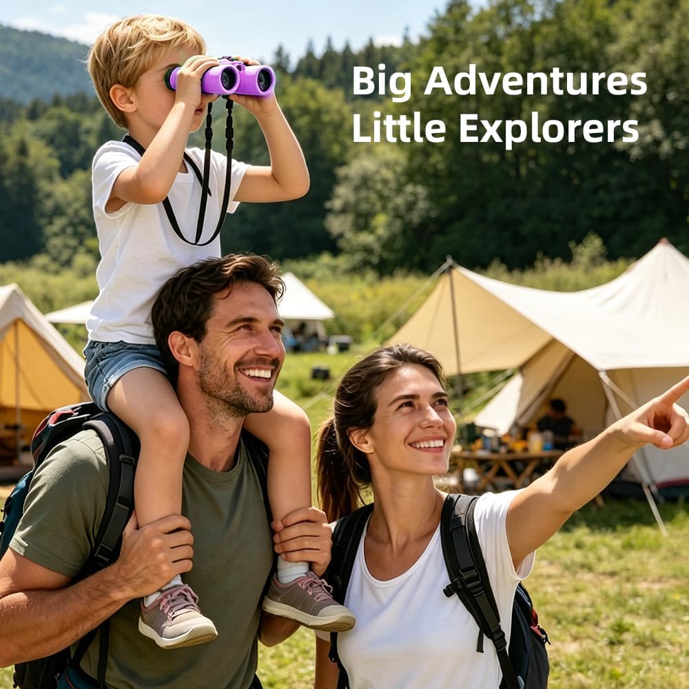 Binoculars for Kids 8-12, 10x25 Binoculars for Bird Watching - Purple